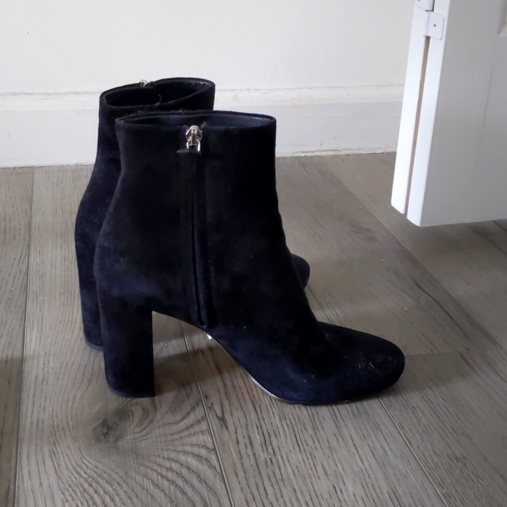 Prada heel suede black boots US 7, gently worn